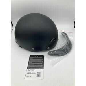 LS2 Helmets Bagger Motorcycle Half Helmet (Matte Black - Medium)